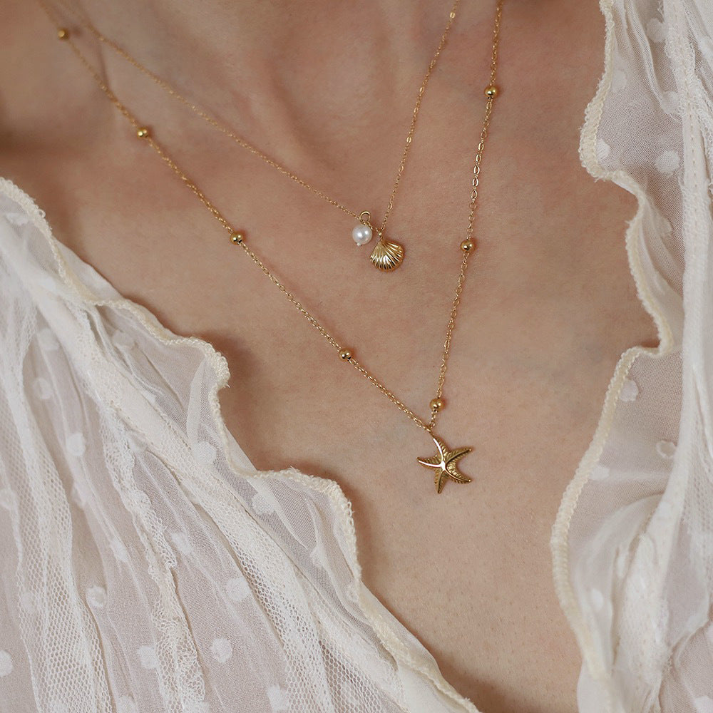 Starfish Shell Pendant Necklace