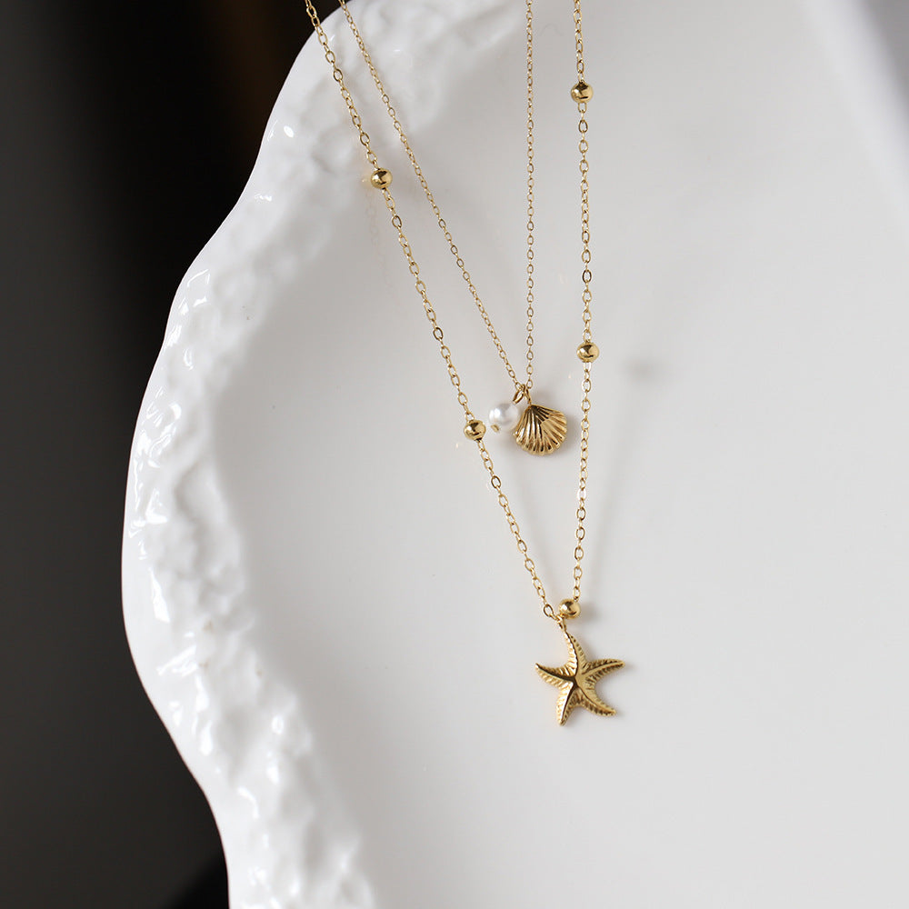 Starfish Shell Pendant Necklace