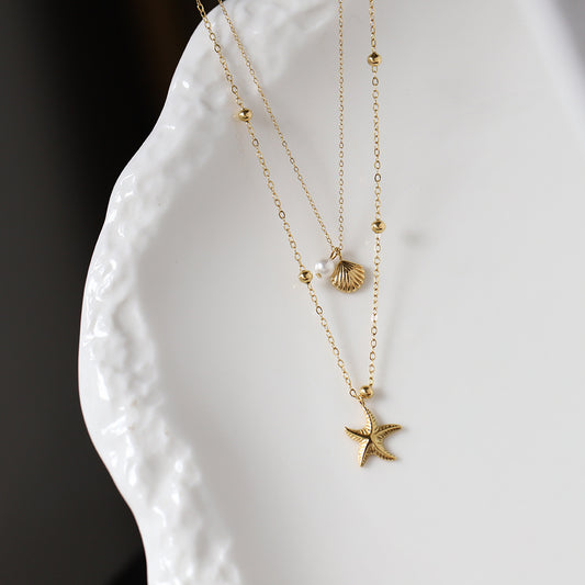 Starfish Shell Pendant Necklace