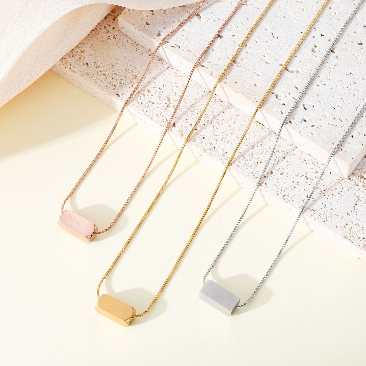 Minimalist Stainless Steel Bar Necklace
