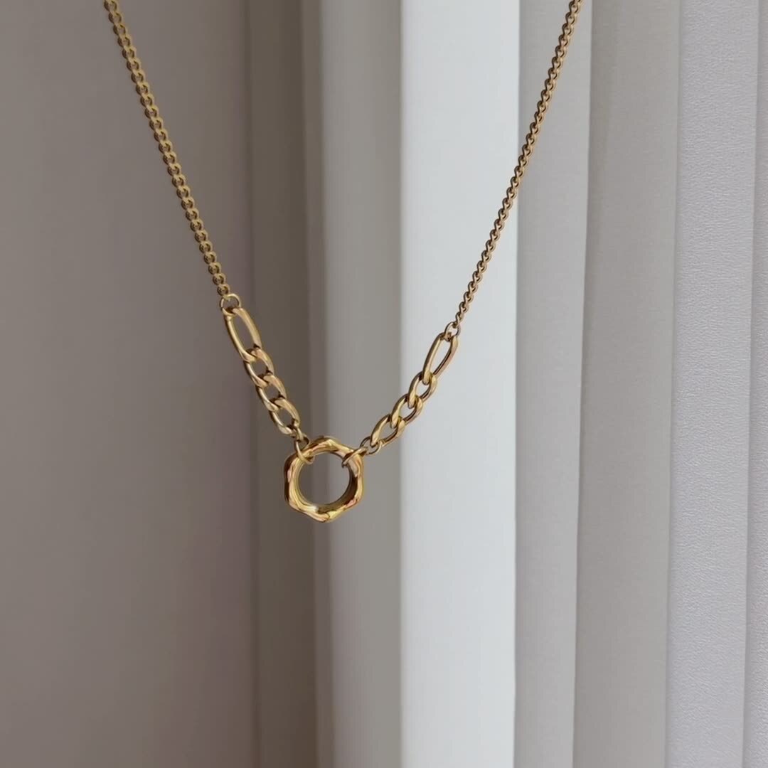 Gold-Tone Stainless Steel Choker Necklace