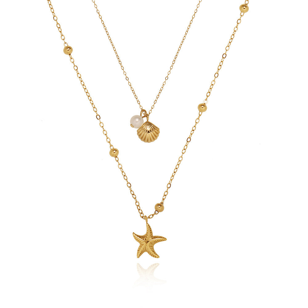 Starfish Shell Pendant Necklace