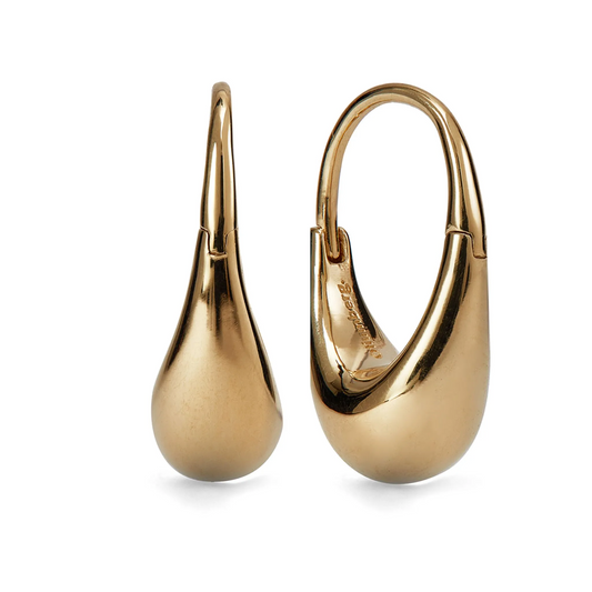 Minimalist Gold-Tone Crescent Hoop Earrings