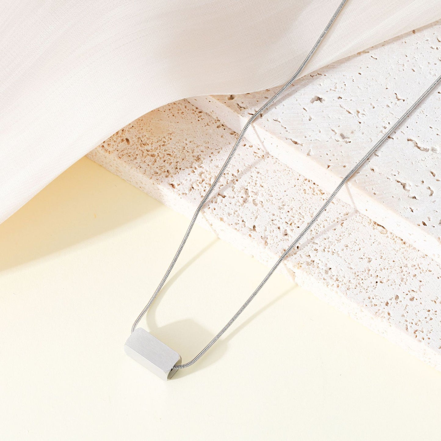 Minimalist Stainless Steel Bar Necklace