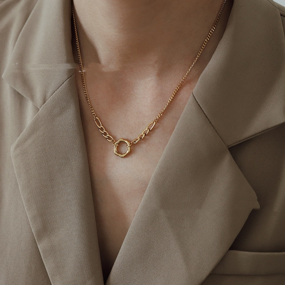 Gold-Tone Stainless Steel Choker Necklace