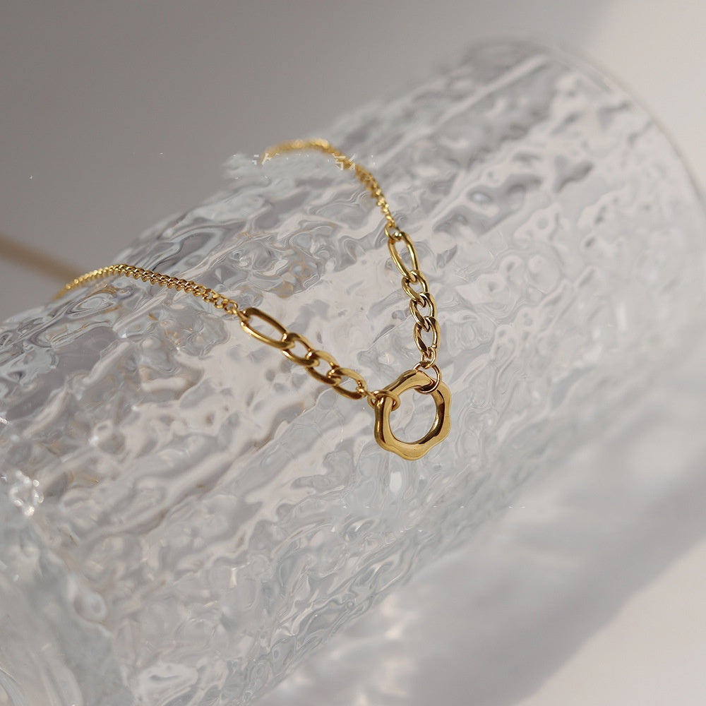 Gold-Tone Stainless Steel Choker Necklace